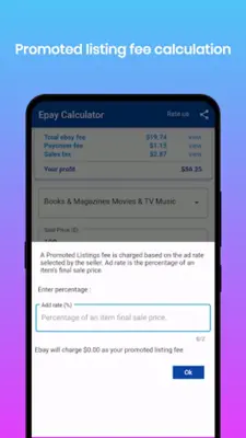 Ebay Payoneer fee calculator android App screenshot 0